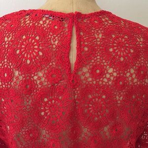 Zara Red Lace Top